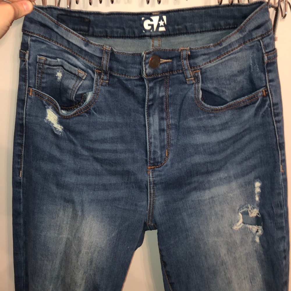 Garage High-waisted Ripped Skinny Jeans